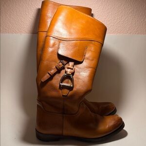 Ralph Lauren Collection Leather Riding Boots W Stirrup Detail 7.5